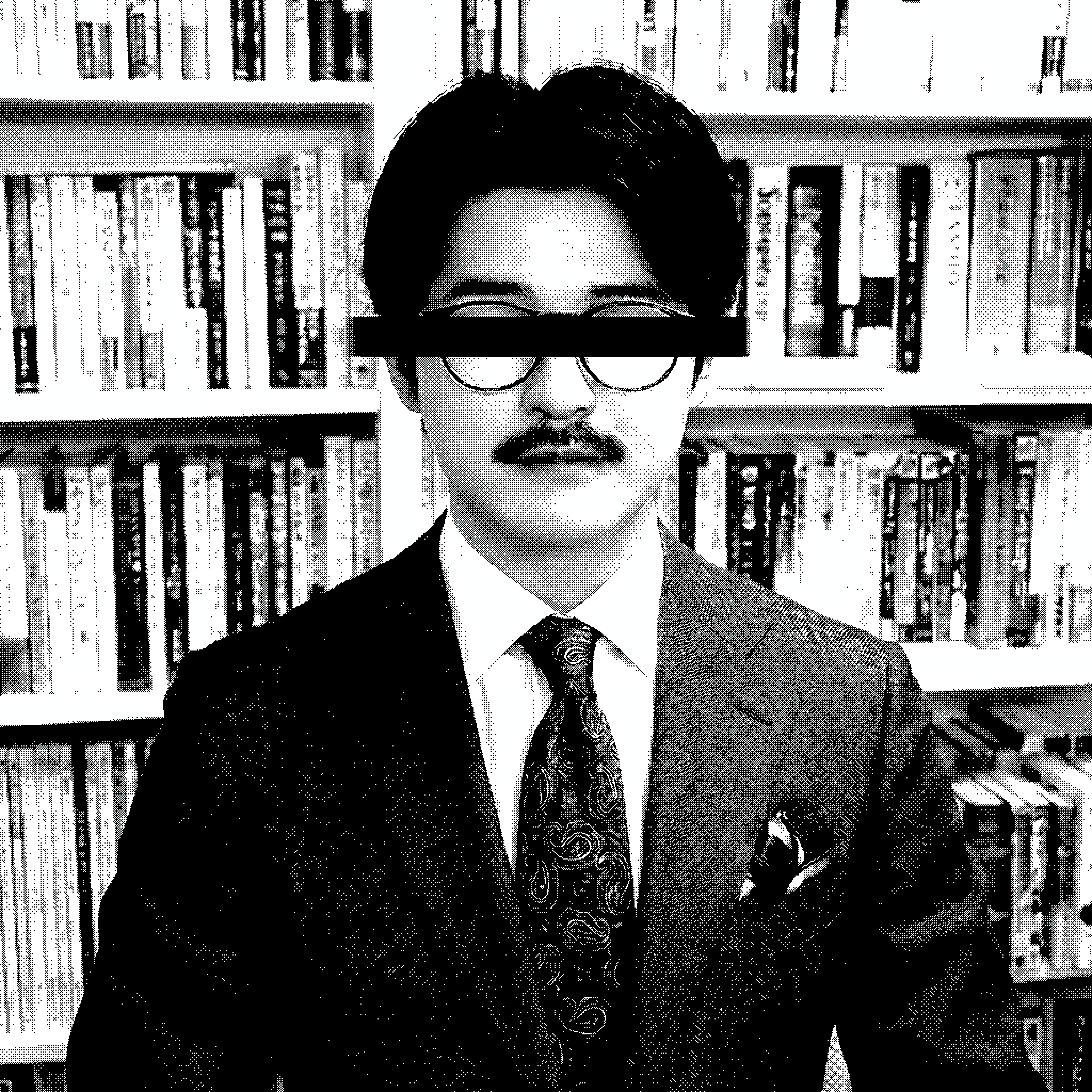 Portrait in halftone style